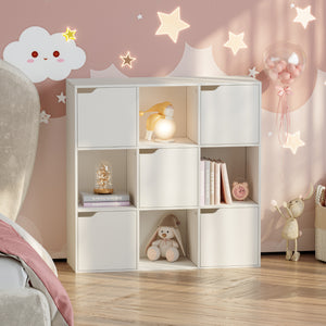 Scaffale per Cameretta Ljunshund con Vani Chiusi e Aperti 90 x 90 x 30 cm - Vari Colori [en.casa]