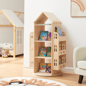 Drehbares Kinderregal Sanköre 122x64x43 cm Kiefernholz Natur [en.casa] - premiumXL