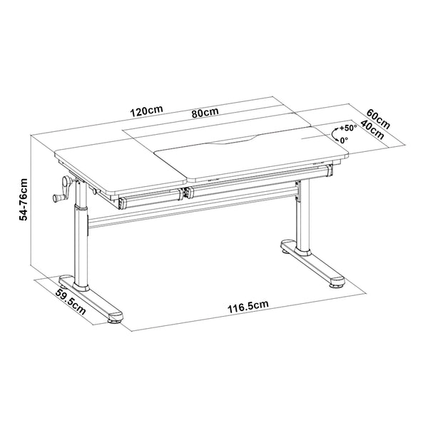 Scrivania per Bambini Sauda Piano Inclinabile e Regolabile in Altezza [en.casa]