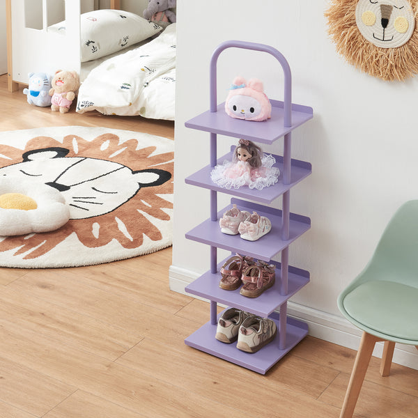 Scarpiera Poytya per Cameretta Scaffale in Acciaio 96x30x27 cm - [en.casa]