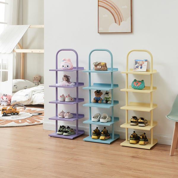 Scarpiera Poytya per Cameretta Scaffale in Acciaio 96x30x27 cm - [en.casa]