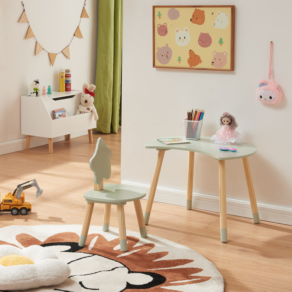 Scrivania per bambini con sedia Lallega design luna e stelle [en.casa]