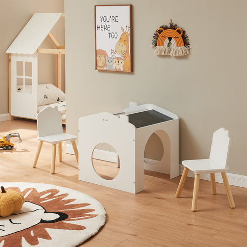 Set Romso Tavolo e Sedie per Bambini con Lavagne Mobili per Cameretta [en.casa] 