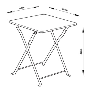Tavolo pieghevole Vegårshei acciaio 45x40x40 cm [en.casa]