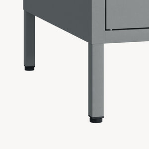 Armadio Guradaroba Esteli in Acciaio a 2 Ante con 2 Barre Appendiabiti e 4 Ripiani 170 x 80 x 45 cm [en.casa]