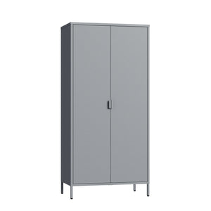 Armadio Guradaroba Esteli in Acciaio a 2 Ante con 2 Barre Appendiabiti e 4 Ripiani 170 x 80 x 45 cm [en.casa]