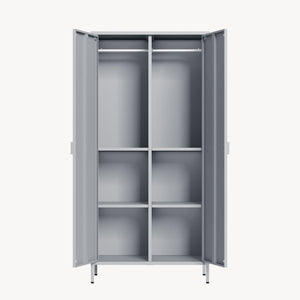 Armadio Guradaroba Esteli in Acciaio a 2 Ante con 2 Barre Appendiabiti e 4 Ripiani 170 x 80 x 45 cm [en.casa]