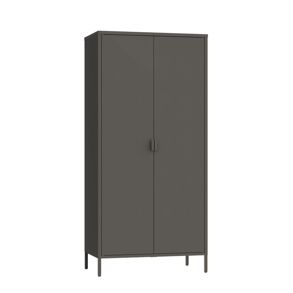 Armadio Guradaroba Esteli in Acciaio a 2 Ante con 2 Barre Appendiabiti e 4 Ripiani 170 x 80 x 45 cm [en.casa]
