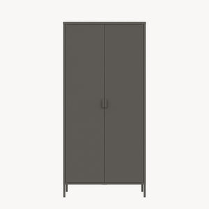 Armadio Guradaroba Esteli in Acciaio a 2 Ante con 2 Barre Appendiabiti e 4 Ripiani 170 x 80 x 45 cm [en.casa]