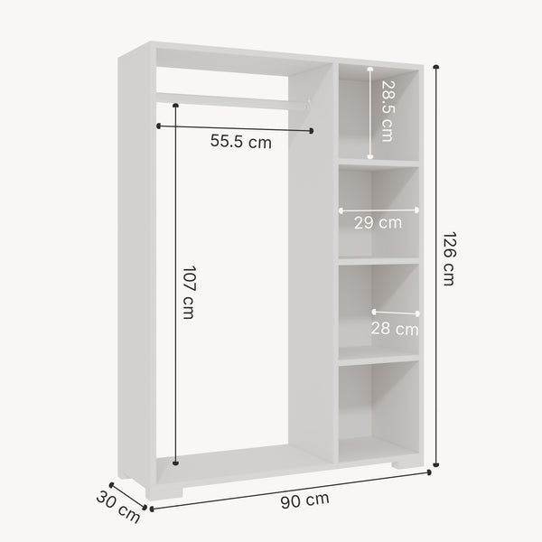 Armadietto Aperto per Guardaroba Nesbyen [en.casa] 