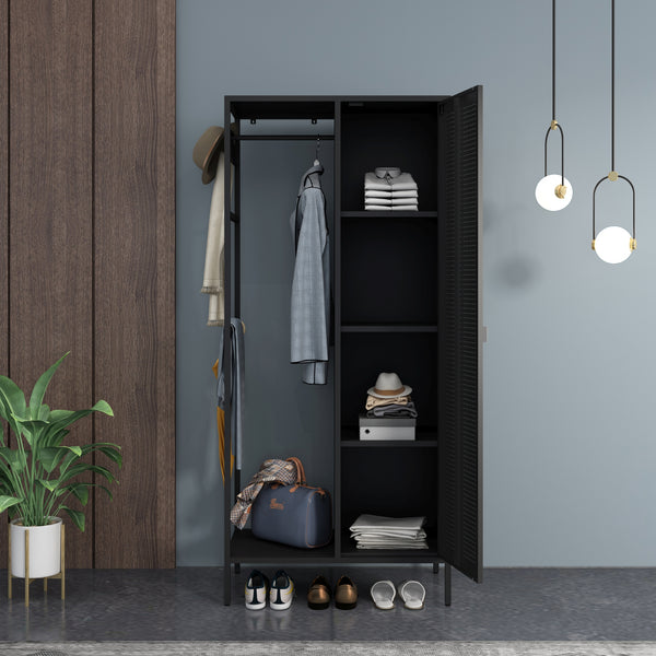 Armadio per Guardaroba Puumala in Metallo 180 x 80 x 45 cm [en.casa]