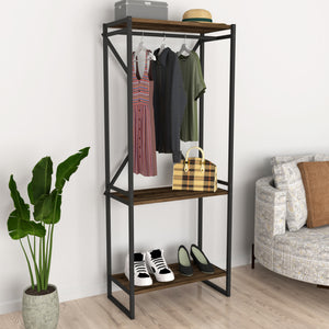 Stand Appendiabiti 'Ulstein' Organizzatore Guardaroba con Barra Variabile e 3 Ripiani - Vari Colori [en.casa] 