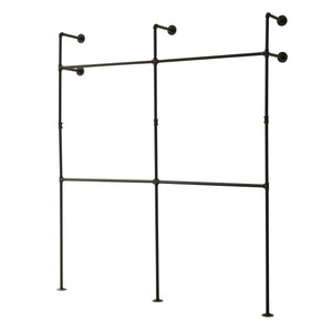 Stand Appendiabiti Kenävatka da Parete in Acciaio con Barra Porta Abiti - Nero [en.casa]