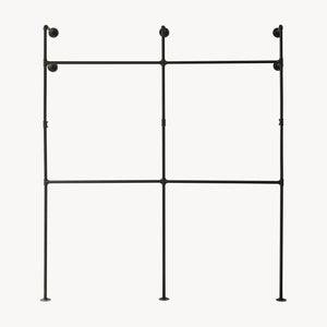 Stand Appendiabiti Kenävatka da Parete in Acciaio con Barra Porta Abiti - Nero [en.casa]