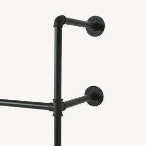 Stand Appendiabiti Kenävatka da Parete in Acciaio con Barra Porta Abiti - Nero [en.casa]