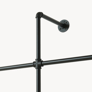 Stand Appendiabiti Kenävatka da Parete in Acciaio con Barra Porta Abiti - Nero [en.casa]