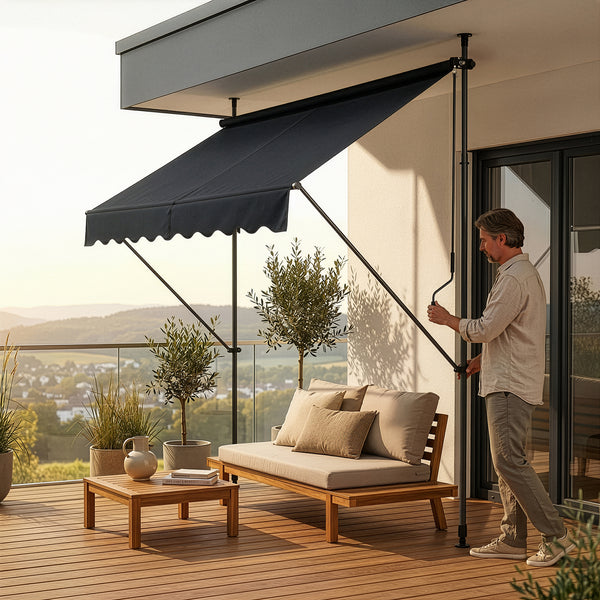 Tenda da Sole a Muro 'Stem' con Pali di Supporto Telescopici pro.tec 