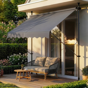 Tenda da Sole a Muro con Pali di Supporto Telescopici pro.tec