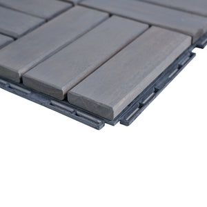 Set Alliste di 10 Piastrelle per Pavimentazione da Esterno in Legno di Acacia casa.pro 