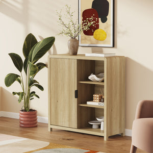 Credenza Lukkodso Comò con Anta e 3 Scomparti Aperti 82 x 75 x 30 cm [en.casa]