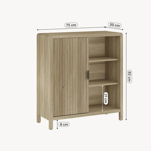 Credenza Lukkodso Comò con Anta e 3 Scomparti Aperti 82 x 75 x 30 cm [en.casa]