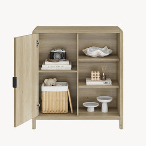Credenza Lukkodso Comò con Anta e 3 Scomparti Aperti 82 x 75 x 30 cm [en.casa]