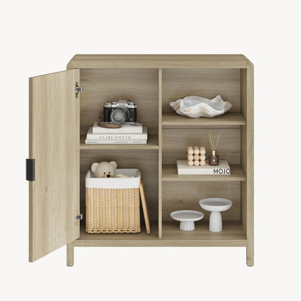 Credenza Lukkodso Comò con Anta e 3 Scomparti Aperti 82 x 75 x 30 cm [en.casa]
