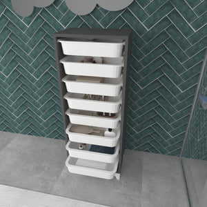 Cassettiera 'Lurøy' Organizzatore con 8 Cestini Estraibili - Mobile a Torre Contenitore - Vari Colori [en.casa] 