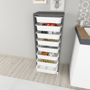 Cassettiera 'Lurøy' Organizzatore con 8 Cestini Estraibili - Mobile a Torre Contenitore - Vari Colori [en.casa] 