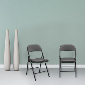 Set di 6 Sedie Pieghevoli da Conferenza con Telaio in Metallo 80 x 46 x 50 cm pro.tec