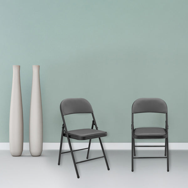 Set di 6 Sedie Pieghevoli da Conferenza con Telaio in Metallo 80 x 46 x 50 cm pro.tec