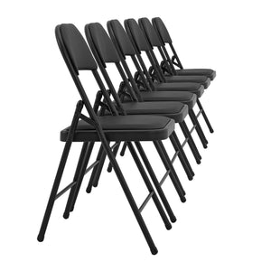 Set di 6 Sedie Pieghevoli da Conferenza con Telaio in Metallo 80 x 46 x 50 cm pro.tec