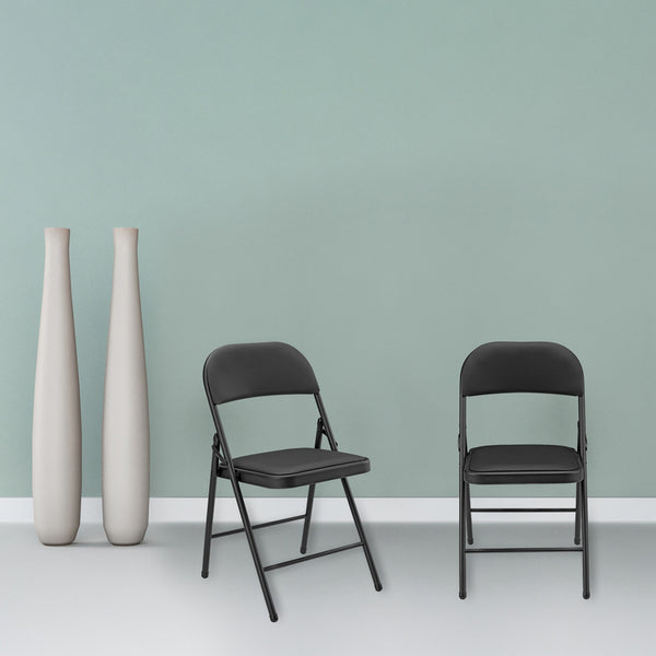 Set di 6 Sedie Pieghevoli da Conferenza con Telaio in Metallo 80 x 46 x 50 cm pro.tec