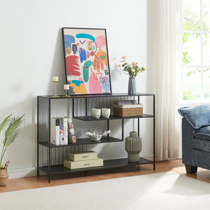 Consolle Oxelösund 120x33x80 cm Nero [en.casa] - premiumXL