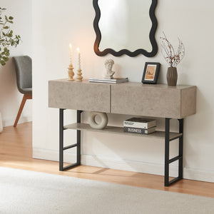 Tavolo Consolle Varberg con Cassetti e Ripiano 75 x 120 x 30 cm [en.casa]