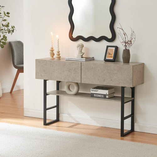Tavolo Consolle Varberg con Cassetti e Ripiano 75 x 120 x 30 cm [en.casa]