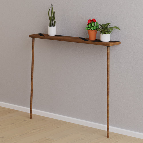 Consolle in Legno 'Holmsland' con 2 Gambe di Supporto e Piano Decorativo - Vari Colori [en.casa]