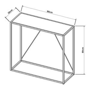 Tavolo a Consolle Austevoll in Acciaio 90 x 30 x 80 cm - Vari Colori [en.casa] 