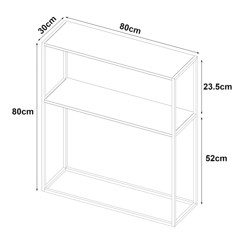 Schizzo in scala Tavolo a Consolle Kuhmo in Metallo 80 x 80 x 30 cm 2 Piani di Appoggio - Vari colori e Modelli [en.casa] 