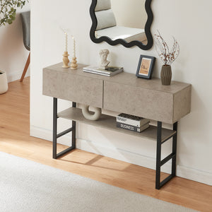 Tavolo Consolle Varberg con Cassetti e Ripiano 75 x 120 x 30 cm [en.casa]