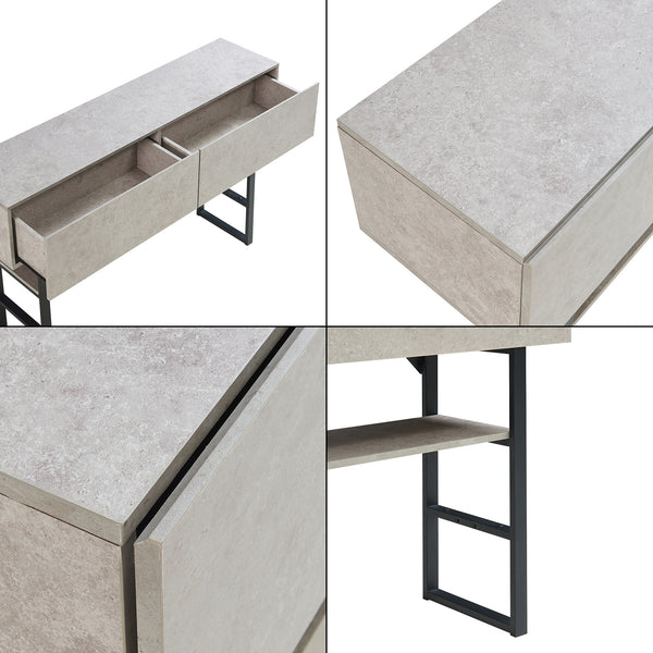 Tavolo Consolle Varberg con Cassetti e Ripiano 75 x 120 x 30 cm [en.casa]
