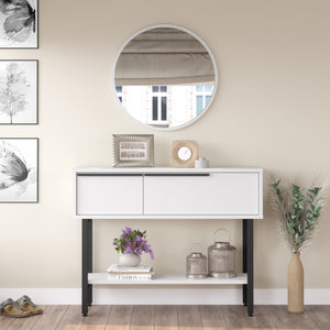 Tavolo Consolle Vesanto con Scomparti Chiusi 100 x 30 x 76 cm [en.casa] 