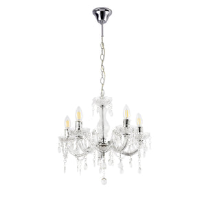 Lampadario Weimar 5x E14 Ø35 x 145 cm cristallo/bianco lux.pro - premiumXL