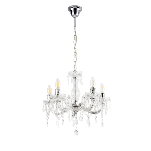 Lampadario Weimar 5x E14 Ø35 x 145 cm cristallo/bianco lux.pro - premiumXL