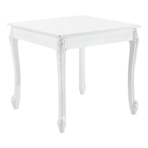 Tavolo da Pranzo Bianco in Stile Barocco con Decoro Floreale Tavolo Quadrato con Gambe di Plastica Tavolo da Sala Pranzo Fino a 2/4 Posti - Varie Misure