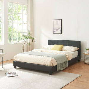 Kunstlederbett Albacete 140x200 cm Schwarz Corium - premiumXL