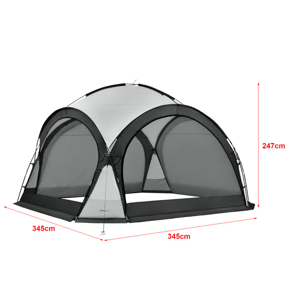 Tenda 'Grästorp' per Eventi - Gazebo con Illuminazione a LED Zanzarieri e 2 Pareti Chiudibili - Vari Colori [pro.tec] 