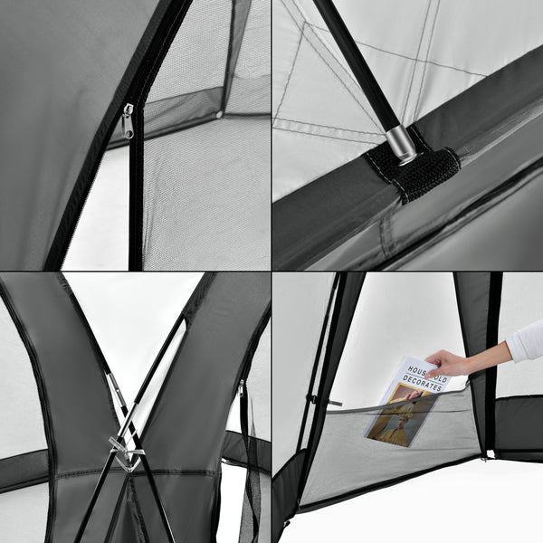 Tenda 'Grästorp' per Eventi - Gazebo con Illuminazione a LED Zanzarieri e 2 Pareti Chiudibili - Vari Colori [pro.tec] 