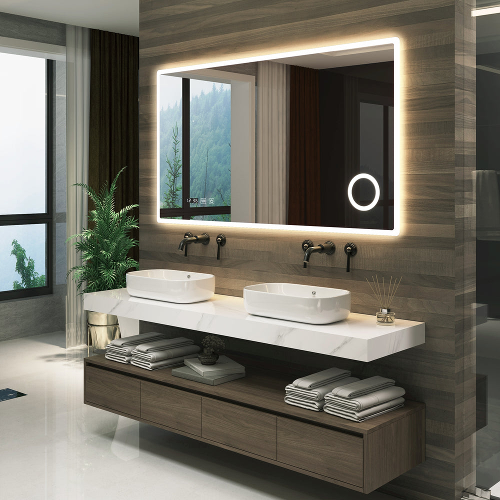 Specchio da bagno a LED Racale bianco in varie dimensioni [pro.tec] - premiumXL