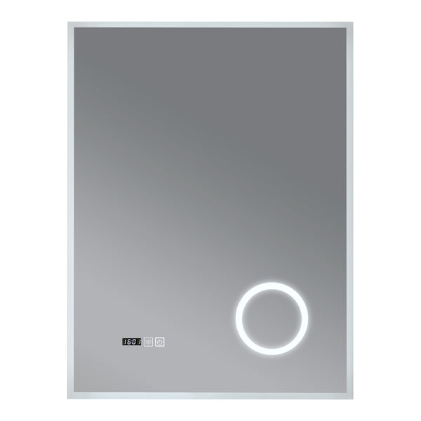 Specchio LED da Parete Lizzano Multifunzionale Cornice Bianca - Varie Misure - pro.tec